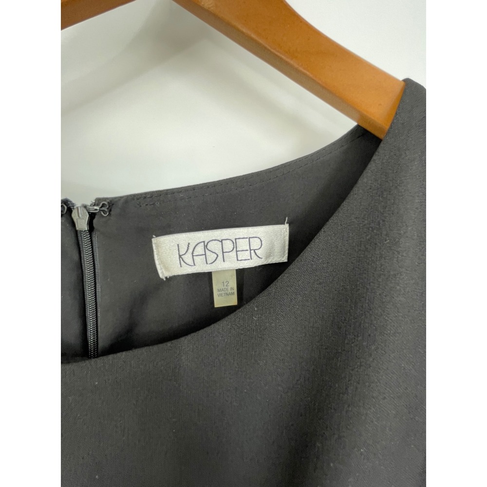 Kasper Women Size 12 Two Piece Dress Suit Yellow Black Diamond Cutout Career - Picture 9 of 16